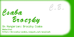 csaba broczky business card